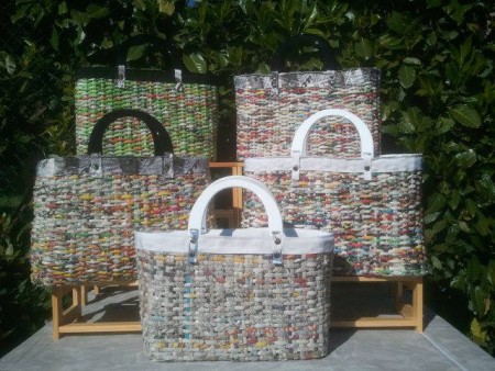 BORSA IN CARTA INTRECCIATA